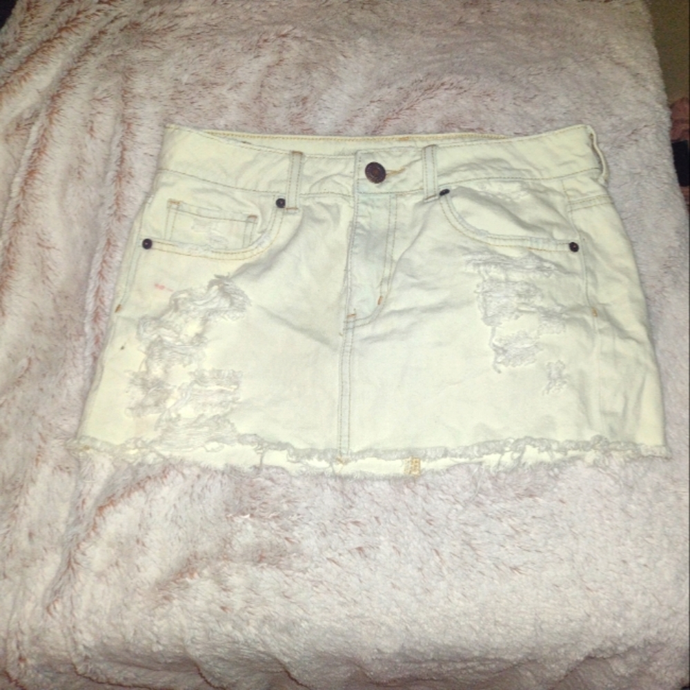 White mini skirt